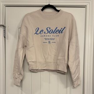 Abercrombie & Fitch Le Soleil Cabana Club  Cropped Sweatshirt, Size Small